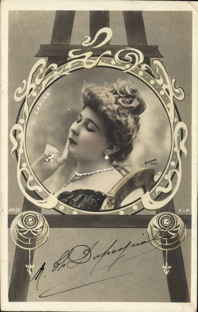 Zarina — Portrait der Tänzerin — Verleger Burininger, Paris, Nr. 185/5 - Vorderseite