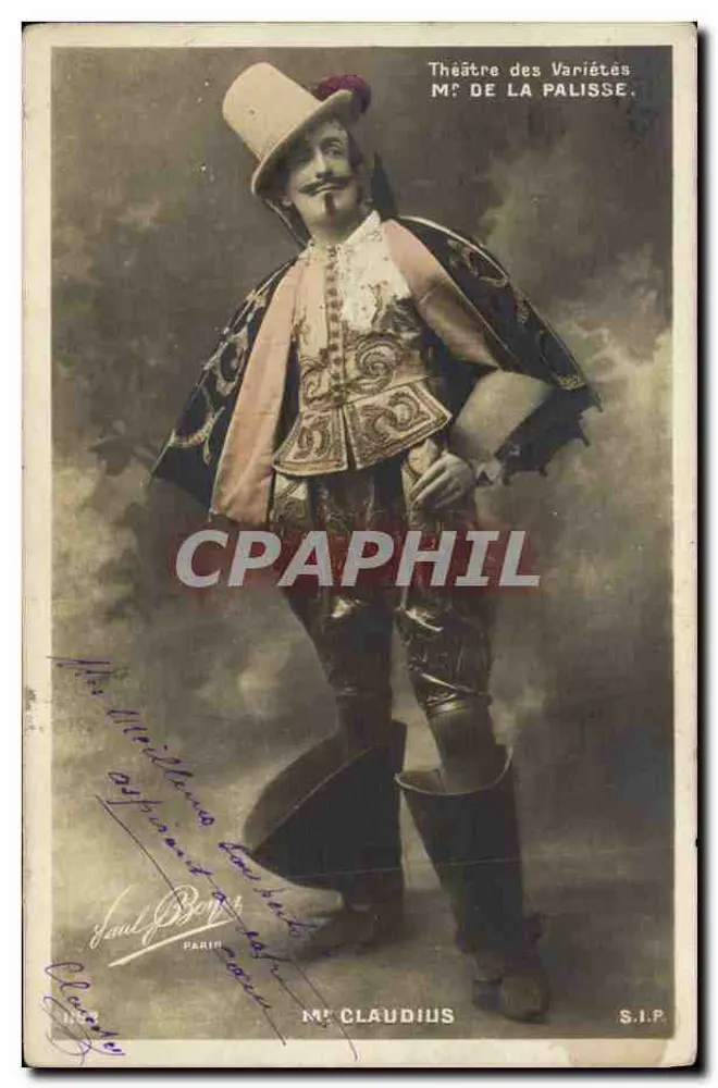 M. Claudius — comédien au Théâtre des Variétés de La Palisse — S.I.P. Paris - Recto