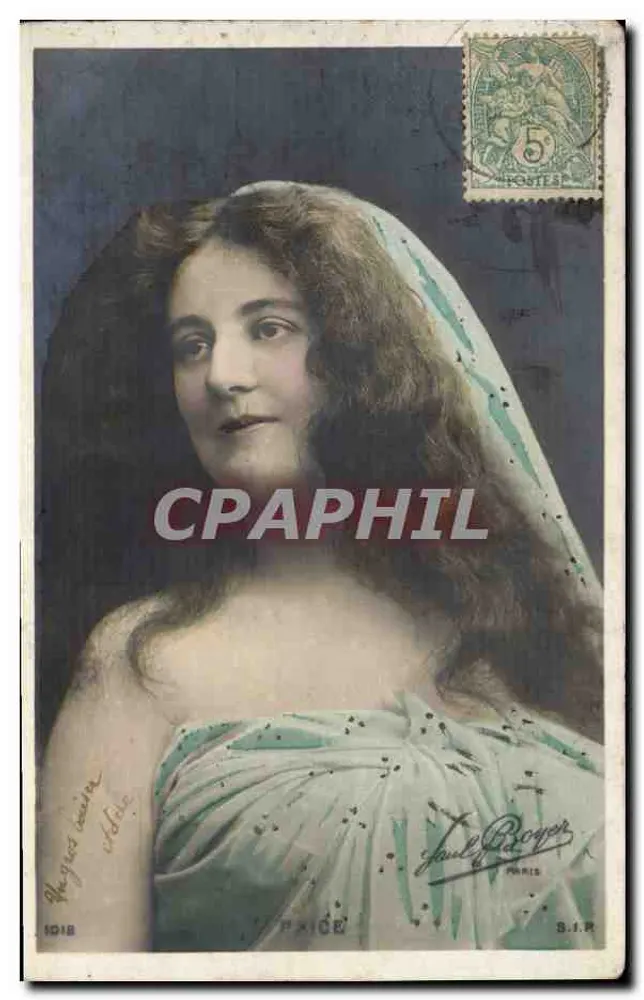 Junge Frau in Kleid und Schleier — Paul Broyer, Paris — S.I.R. — n° 1018 - Vorderseite