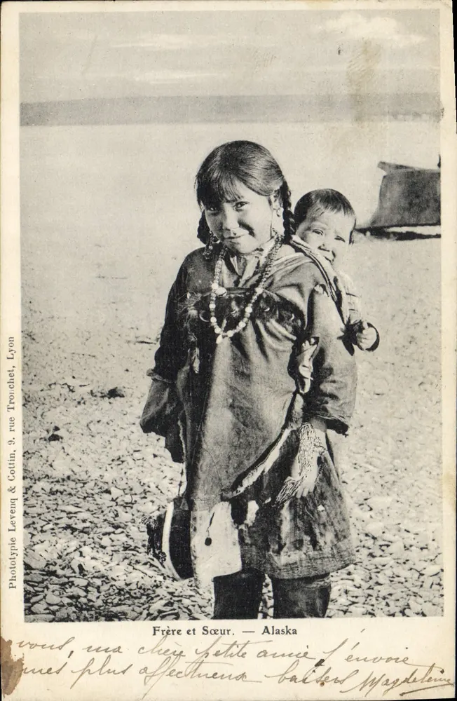 Bruder und Schwester — Alaska — Phototypie Levenq & Catin, 9, rue Trouchet, Lyon - Vorderseite