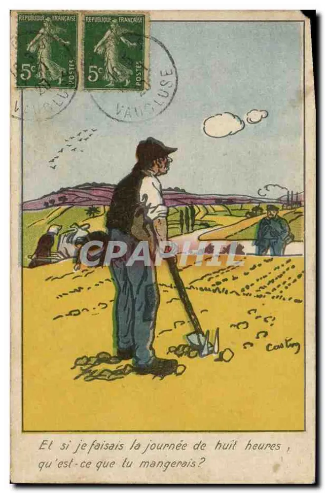 Landarbeiter — Acht-Stunden-Tag — Imp. H. Chachoin Paris - Vorderseite