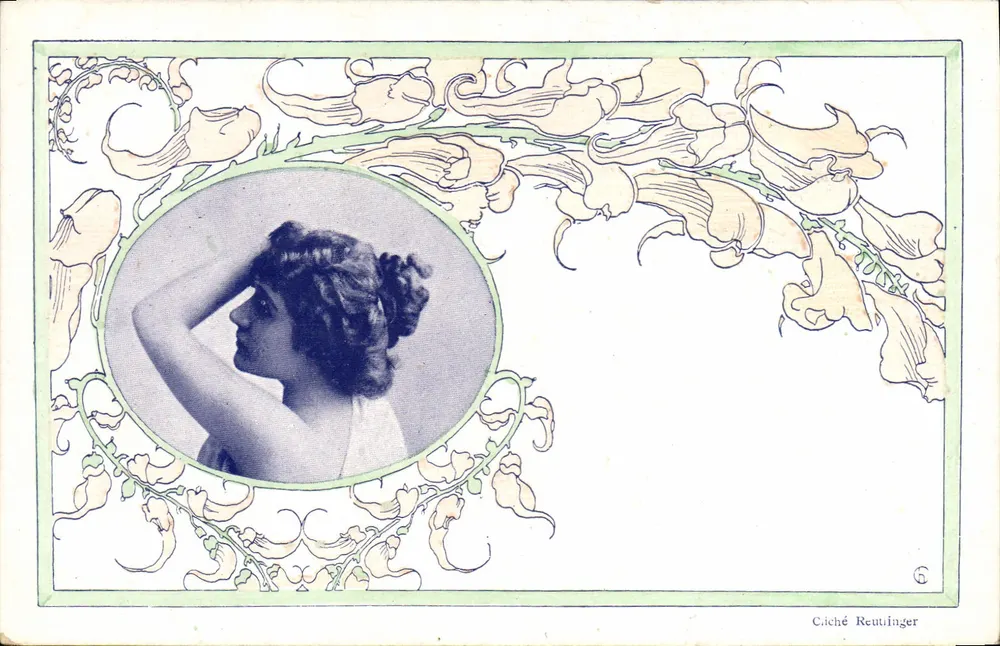 Porträt einer Frau — im Stil Art Nouveau — Ciché Reutlinger - Vorderseite