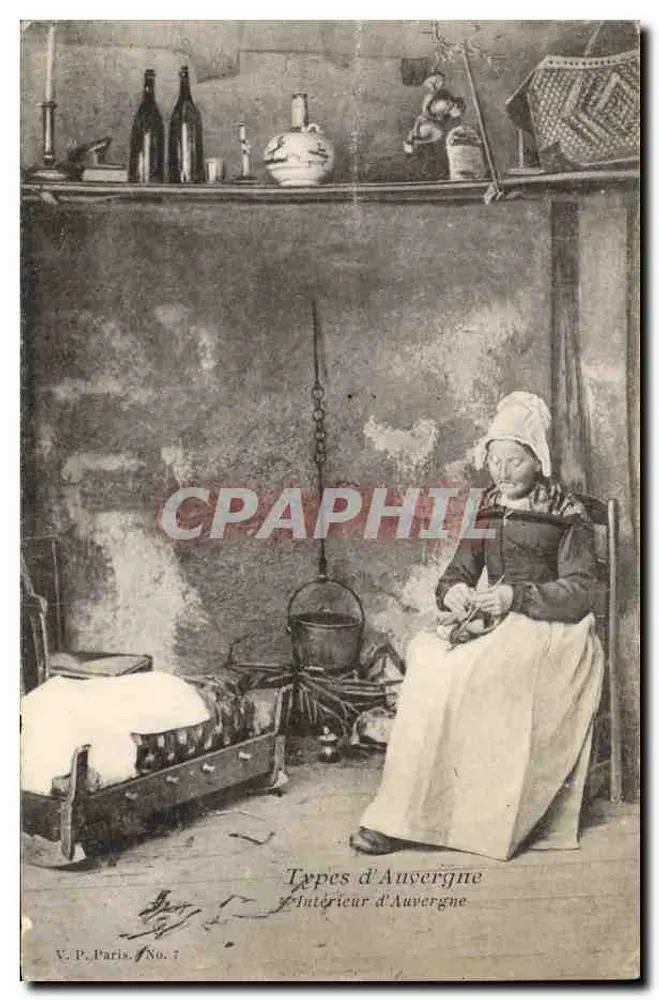 Interior de Auvergne — Tipos de Auvergne — V. P. Paris, No. 7 - Frente