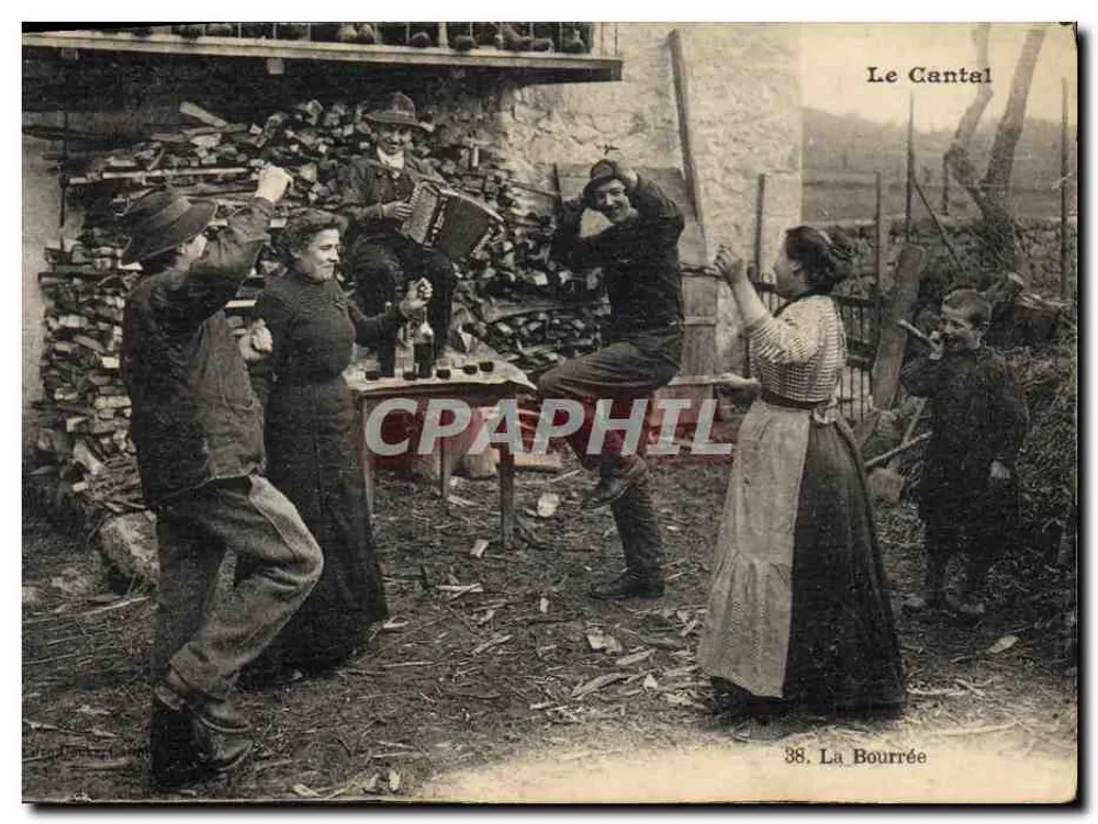 O Cantal — A Bourrée — Éditions de la Poste - Frente