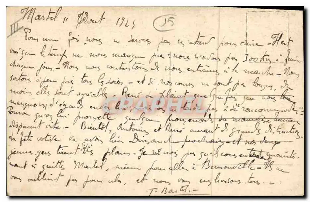 O Cantal — A Bourrée — Éditions de la Poste - Verso