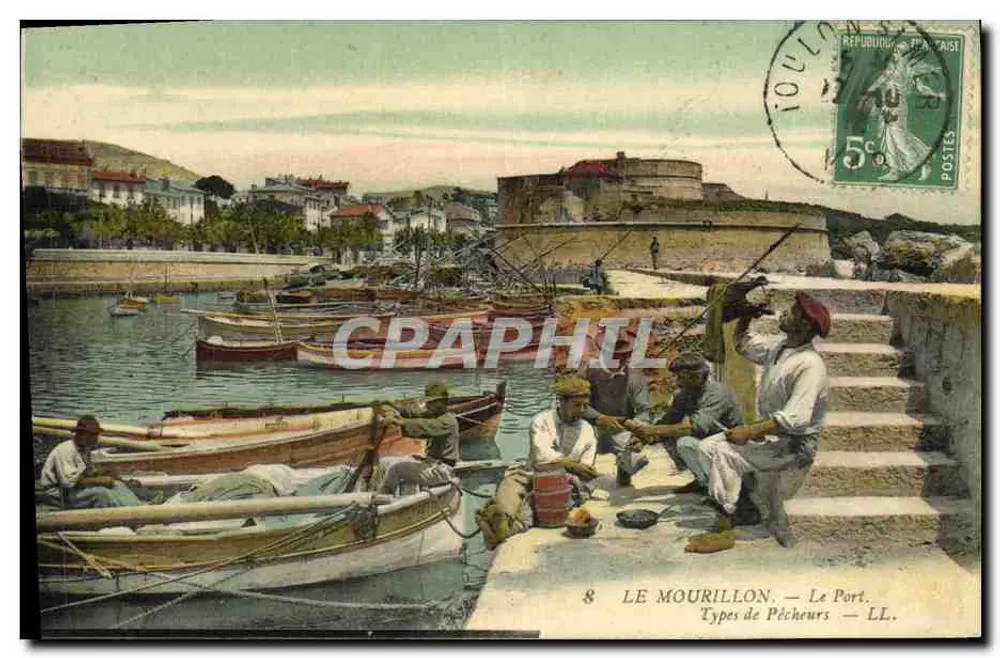 Le Mourillon — O Porto. Tipos de Pescadores — LL. - Frente