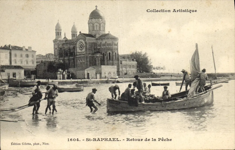 St-Raphaël — Retorno da Pesca — Edição Gilettta, fotografia, Nice, n° 1604 - Frente