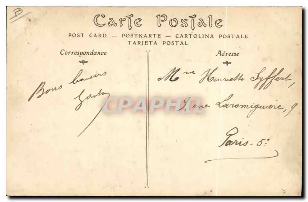 Tipo de Moulière — mulher à beira do mar com cesta — ND Pboly, n°26 - Verso