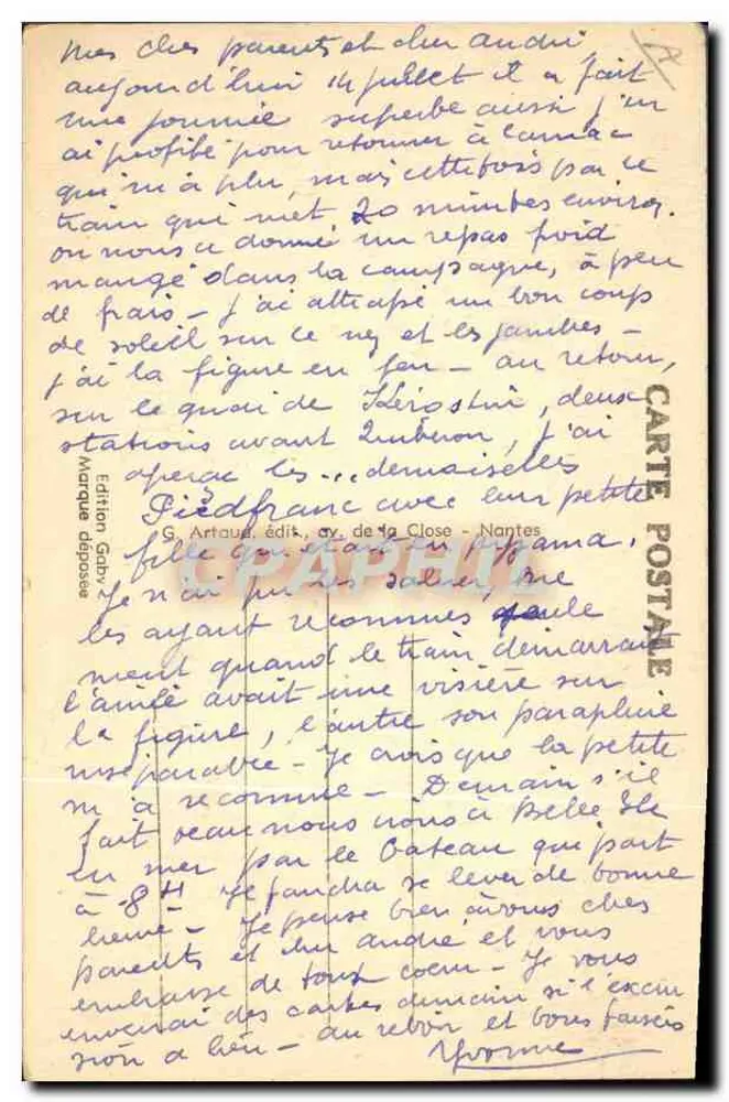 Quiberon (Morbihan) — Bigoudènes und sardische Fischer — Gaby - Rückseite