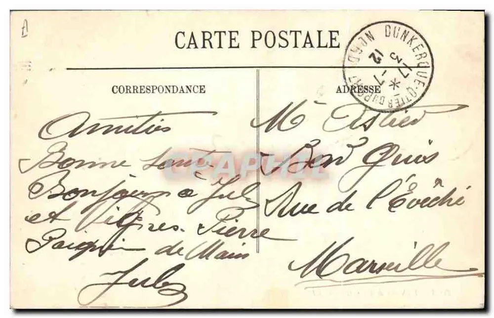 Pescadores de camarões — LL. — DUNKERQUE - Verso