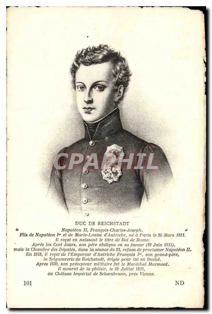 Napoléon II — Herzog von Reichstadt — Verlag: J. de Roubice Rènnes, 44, rue de l'Épée, Paris - Vorderseite
