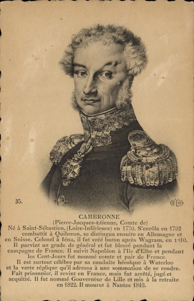 Cambronne — Pierre-Jacques-Étienne, Conde de — Editora E.D., n° 35 - Frente