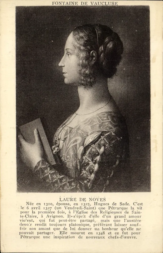 Laure de Noves — Retrato — Cliché P. Beau, Avignon - Anverso
