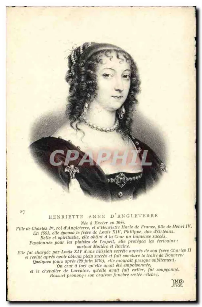 Henriette Anne da Inglaterra — Retrato — ND Hot, n°27 - Frente