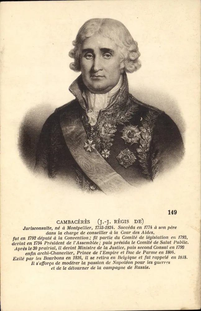 J.-J. Régis de Cambacérès — Portret — Zbiór D'Art & Dhinoire E. S. Paris 21 Rue Ménas - Awers