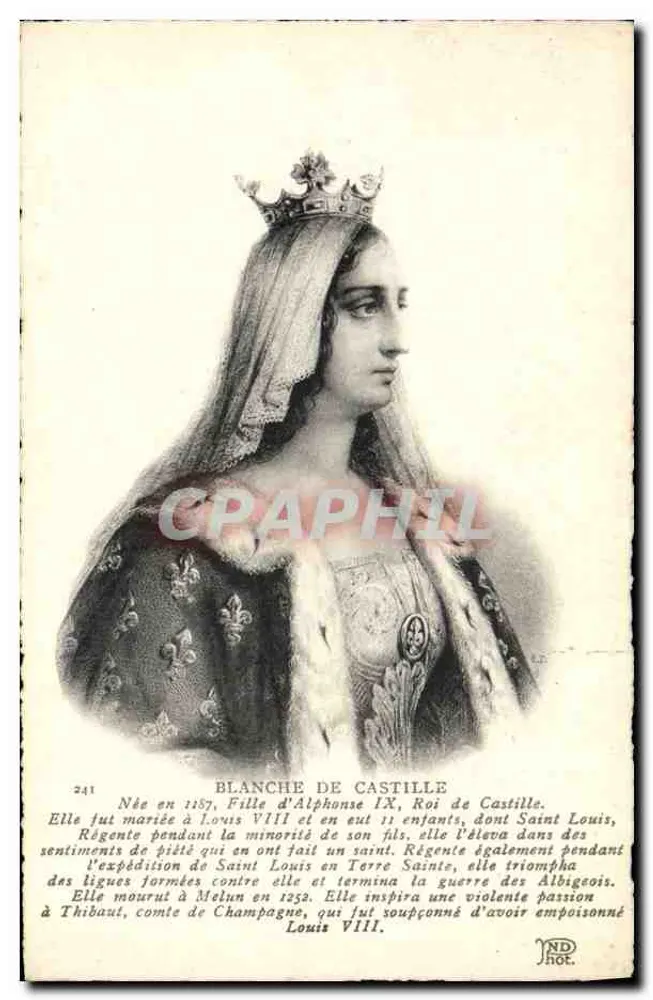 Blanche de Castilha — Rainha da França, regente — ND HOT, n° 241 - Frente