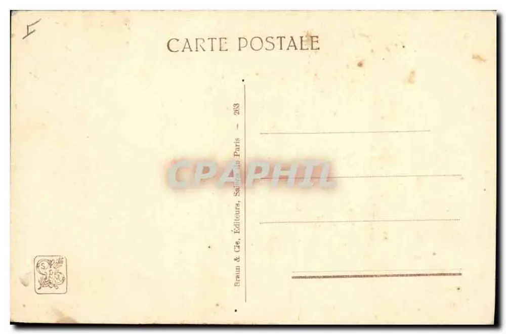 Manhã de inverno, manada de cervos na floresta — G.-F. Rötig — série 6900 - Verso