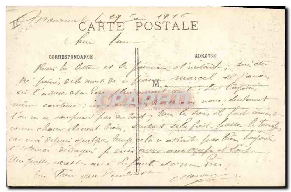 Eine Straße in Souain - In Champagne - Der Große Krieg 1914-15 — Marokkanische Spahis, IMP. BAUDINIÈRE, NANTERRE - Rückseite