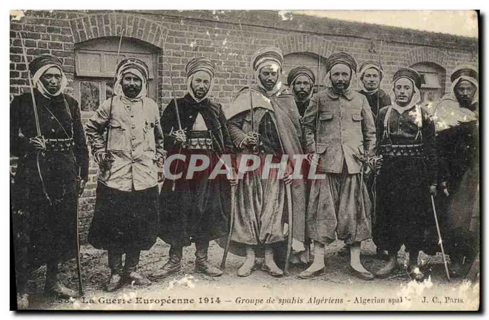 Groupe de spahis Algériens — La Guerre Européenne 1914 — J. C., Paris - Vorderseite