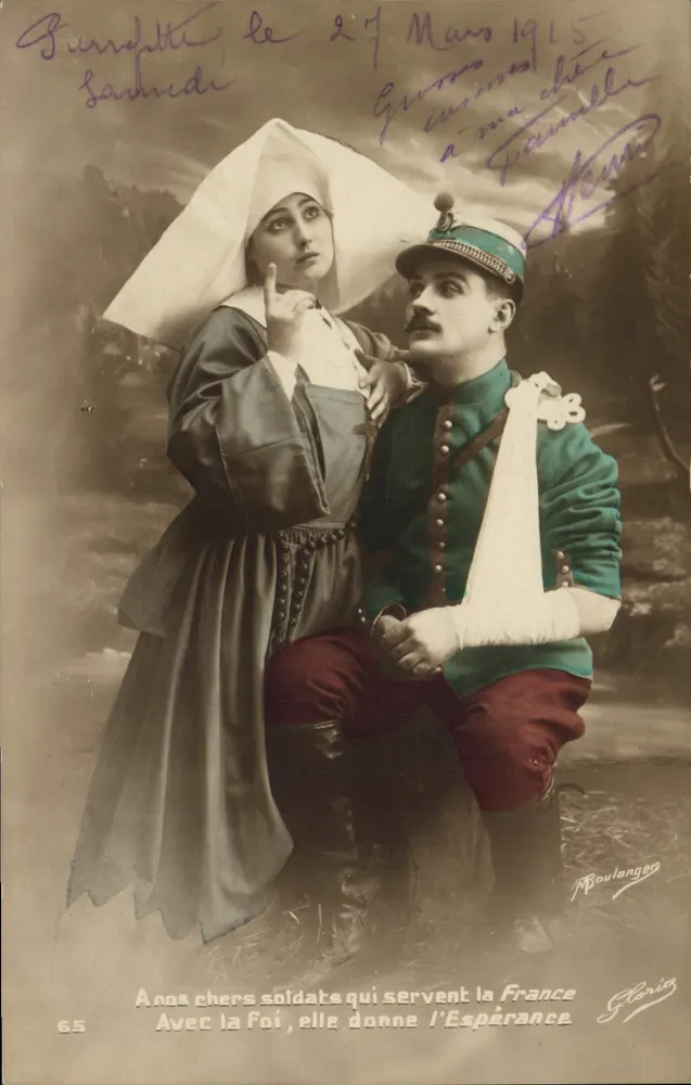 Schwester und Soldat — Kriegsszene — M. Boulangeon, Serie 65 - Vorderseite