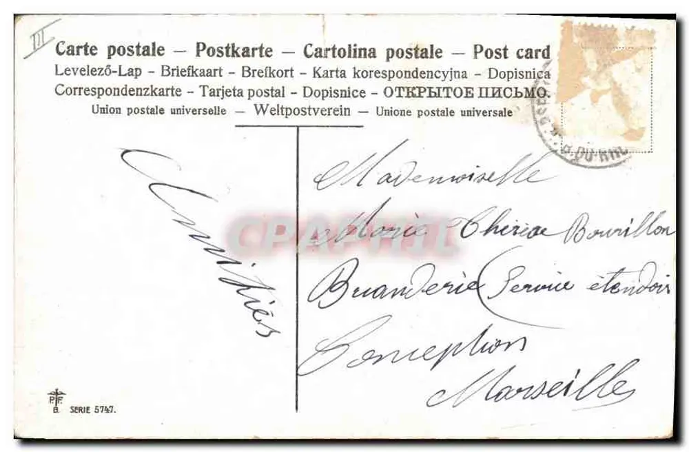 Bebés en coliflores — serie 57% — alrededor de 1910 - Reverso