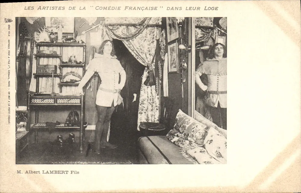 Os Artistas da "Comédie Française" em seu Quarto — M. Albert Lambert Filho — Série 804-4, Ed. Raphael Téor & Filhos, Paris - Frente