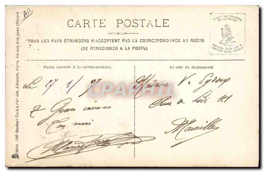 Mounet Sully — Ator famoso — P. Boyer, Paris - Verso