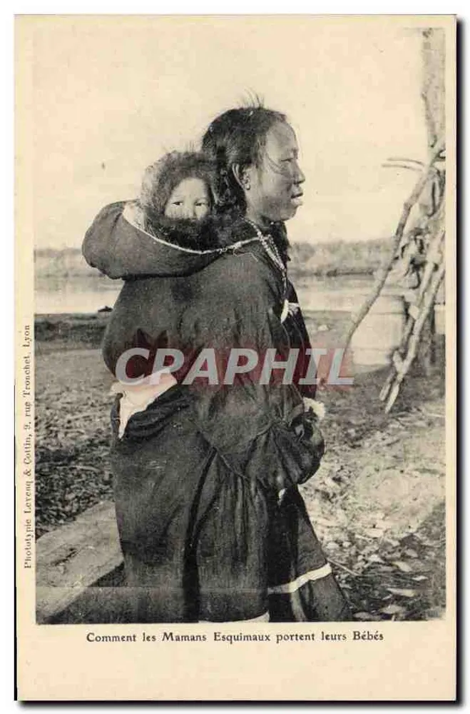 Inuit-Mütter, die ihre Babys tragen — Phototype Laveq & Quilin, 2, rue Tenechel, Lyon - Vorderseite