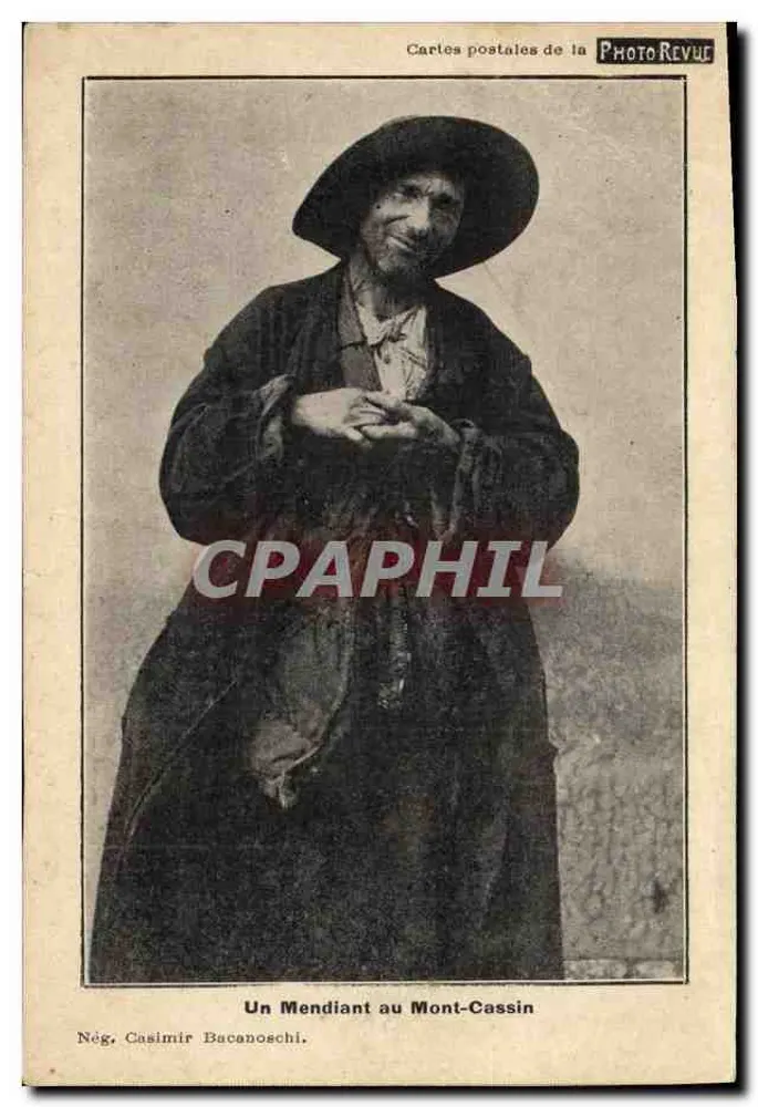 Um Mendigo no Monte Cassin — Nég. Casimir Bacanoschi — Cartas Postais da PHOTO REVUE - Frente