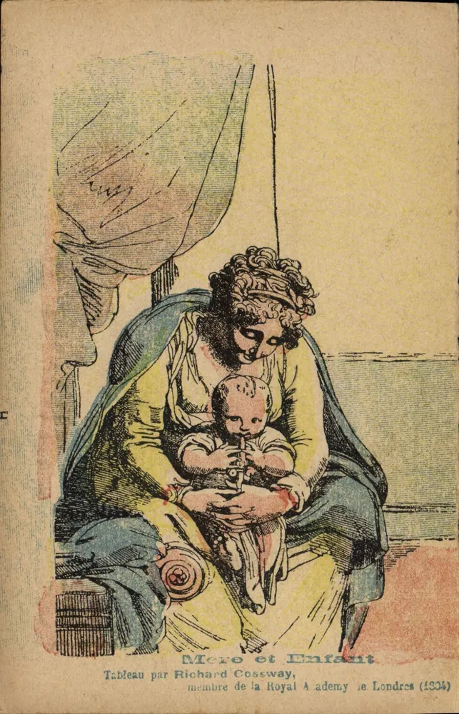 Mãe e Filho — Quadro de Richard Cossway, membro da Royal Academy de Londres (1834) - Frente