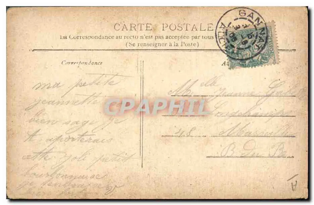 Gannat — Petits Bourbonnais — Brevet L. D. F.-Edit. Mlle Malot, Gannat - Verso