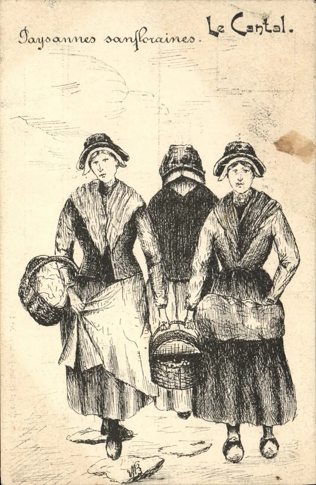 Daisoannes sansfbraines — Frauen in lokaler Tracht — Librairie Clavel (Saint-Flour) Nr. 12 - Vorderseite