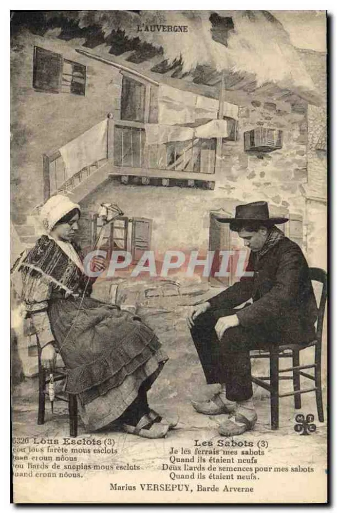 Os Sapatos — A Auvergne — Marius VERSEPUY, Barda Arverne - Frente