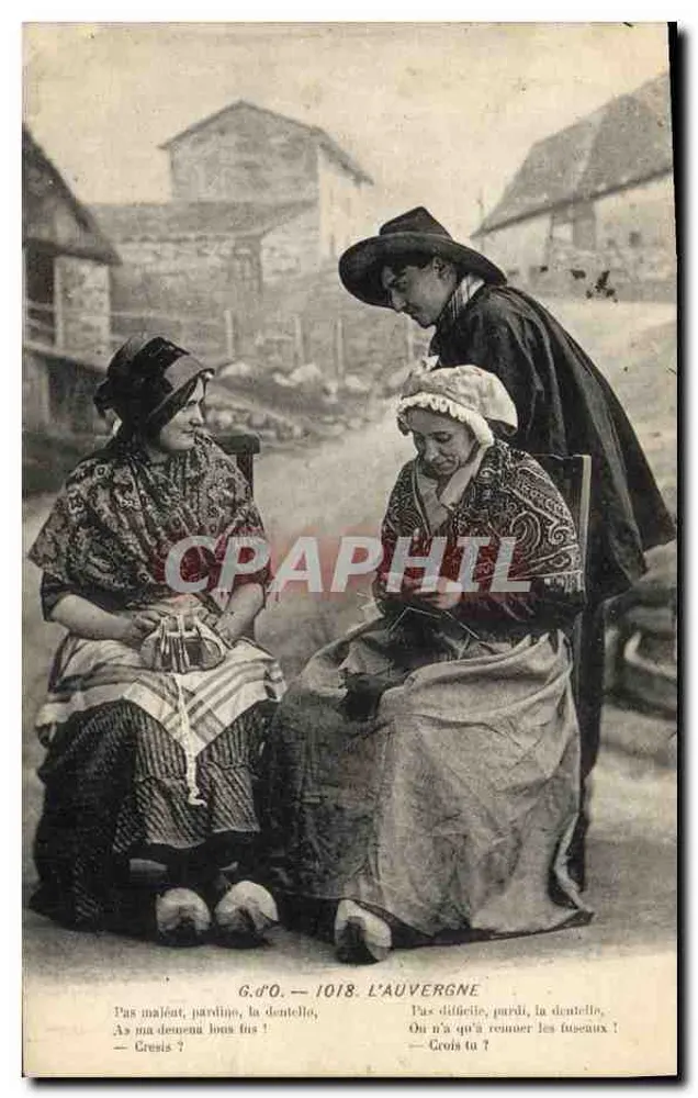 Duas mulheres e um homem na Auvergne — G.d'O. — 1018 — editor G.d'O. - Frente