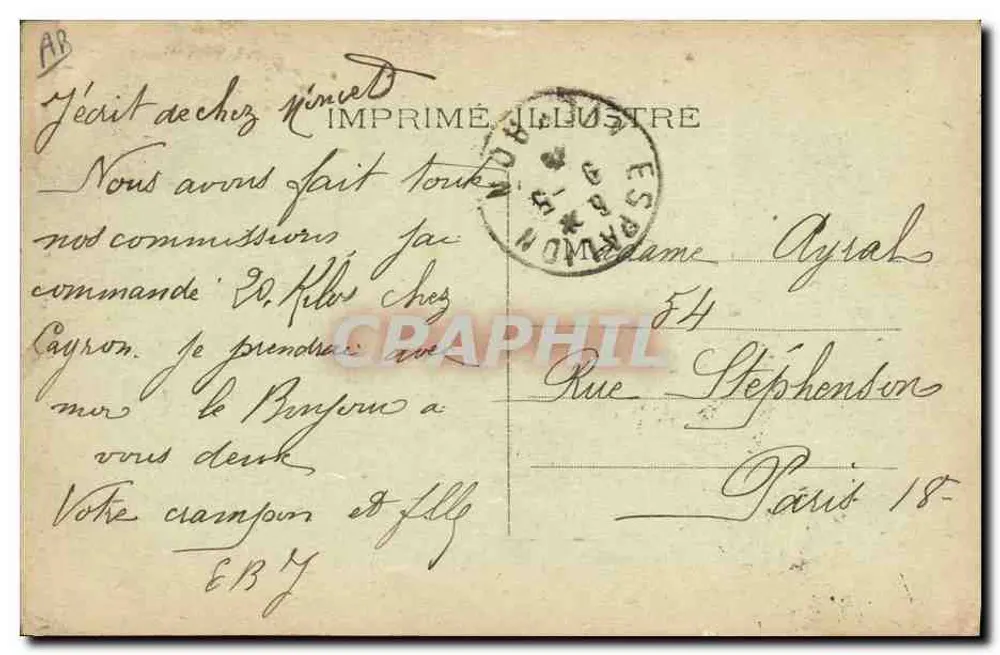 Eine Filouse und ihr Liebling — L'Auvergne — Verlag Imprimeur Illustré, Nr. 6233 - Rückseite