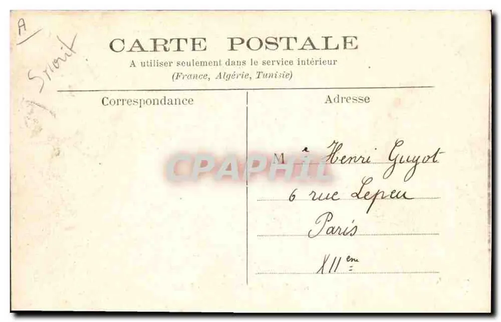 Dieppe — Les Grands Parcs — F. Heschaud, n° 101 - Verso