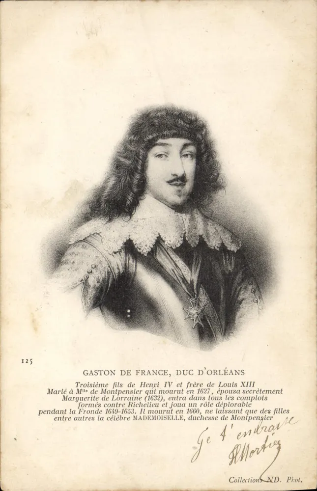 Gaston de France, Herzog von Orléans — Kupferstich — Sammlung ND. Piot, n°125 - Vorderseite