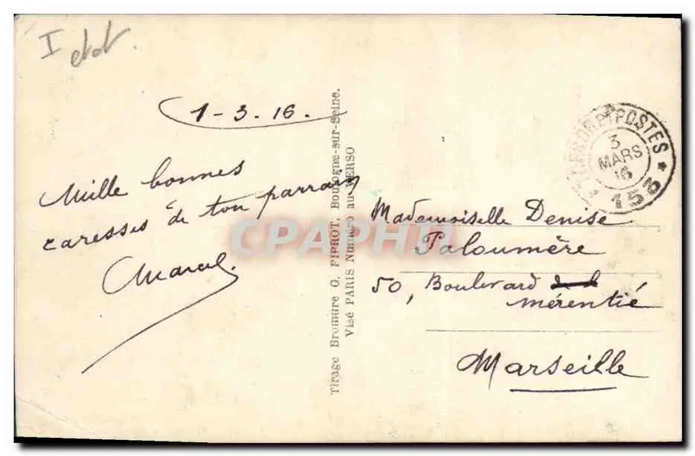Chien messager — scène forestière — éditeur DIX n° 2445 - Achterkant