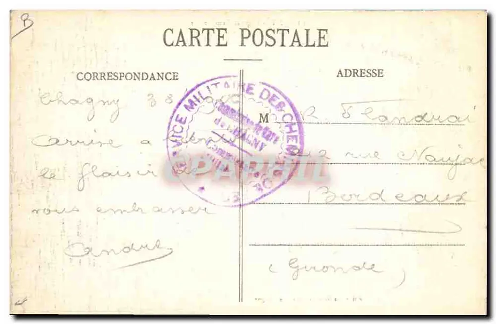 Chagny - Temporäres Krankenhaus — Verlag: Edition des Galeries Nouvelles, Chagny - Rückseite