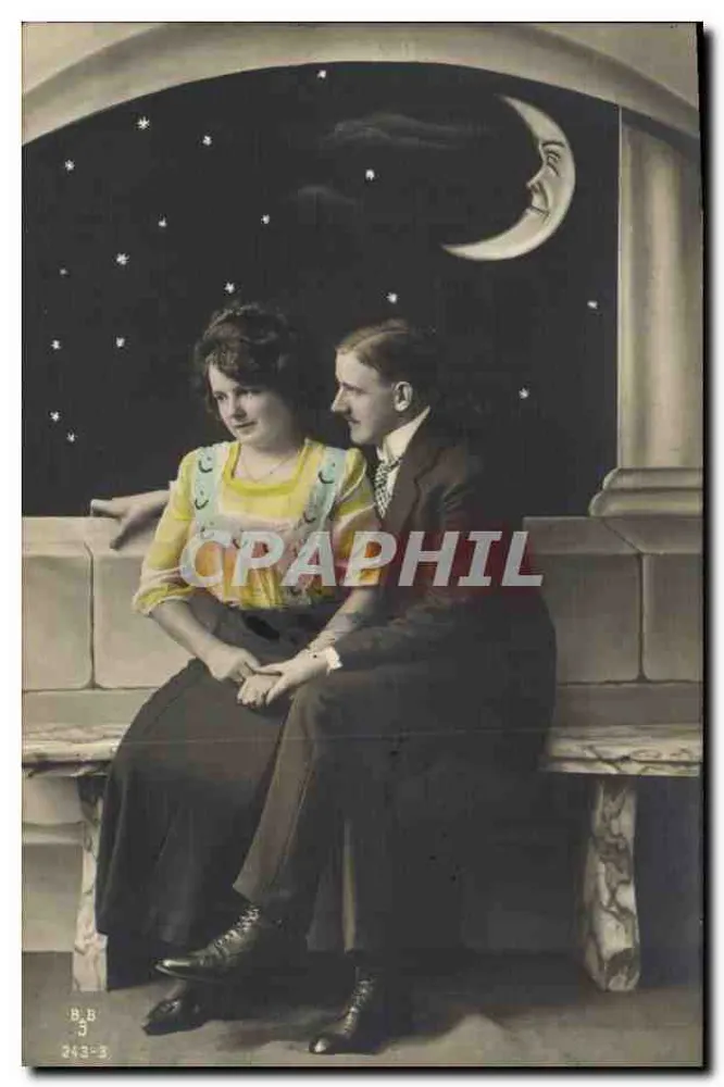 Paar unter dem Mond — nächtliche Szene — B.B. n°243-3 - Vorderseite