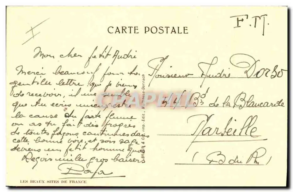 Alsacianas se dirigindo à igreja — série 534A — editor Brahm & Cie, Strasbourg - Verso