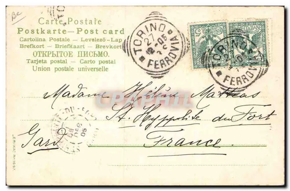 Drei Kinder in Winterkleidung — S. Gaspari — italienischer Verlag - Rückseite