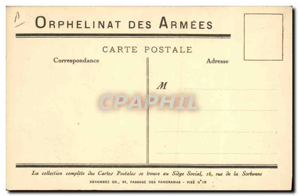 Kind im Schnee — J. Jigou (Cassay) — Orphelinat der Armee - Rückseite