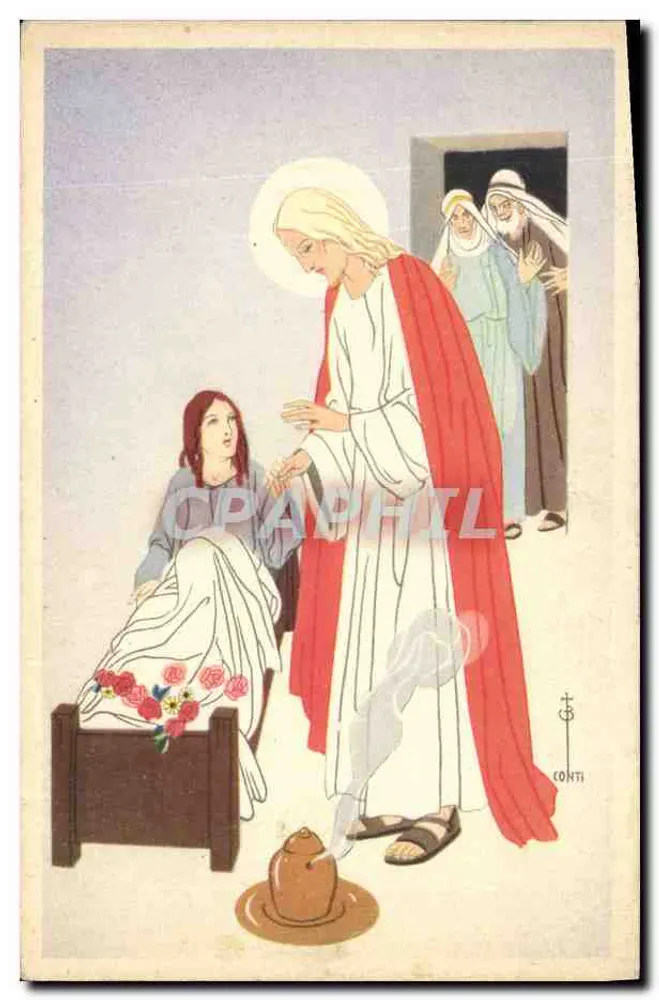 Jesu visitando a Madalena — ilustração de Conti — editor Conti - Frente