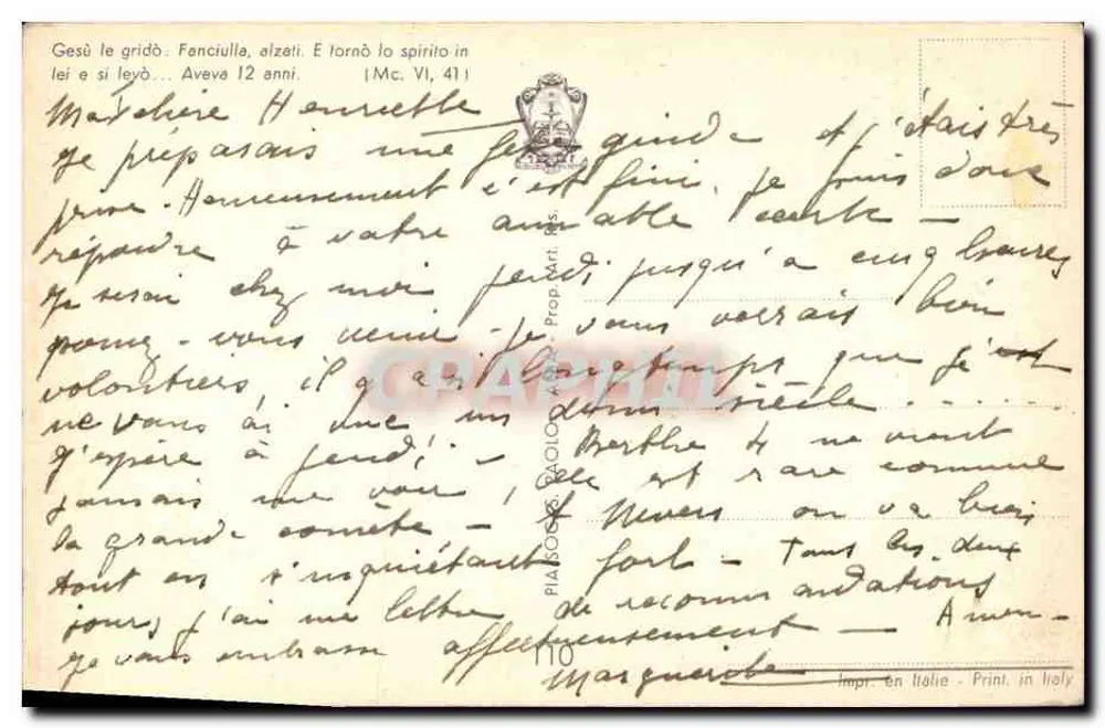 Jesu visitando a Madalena — ilustração de Conti — editor Conti - Verso