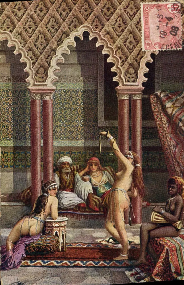 Orientalische Tanzszene — Tunesien — Verlag Tunisia Posters, Serie 1707, Nr. 4 - Vorderseite