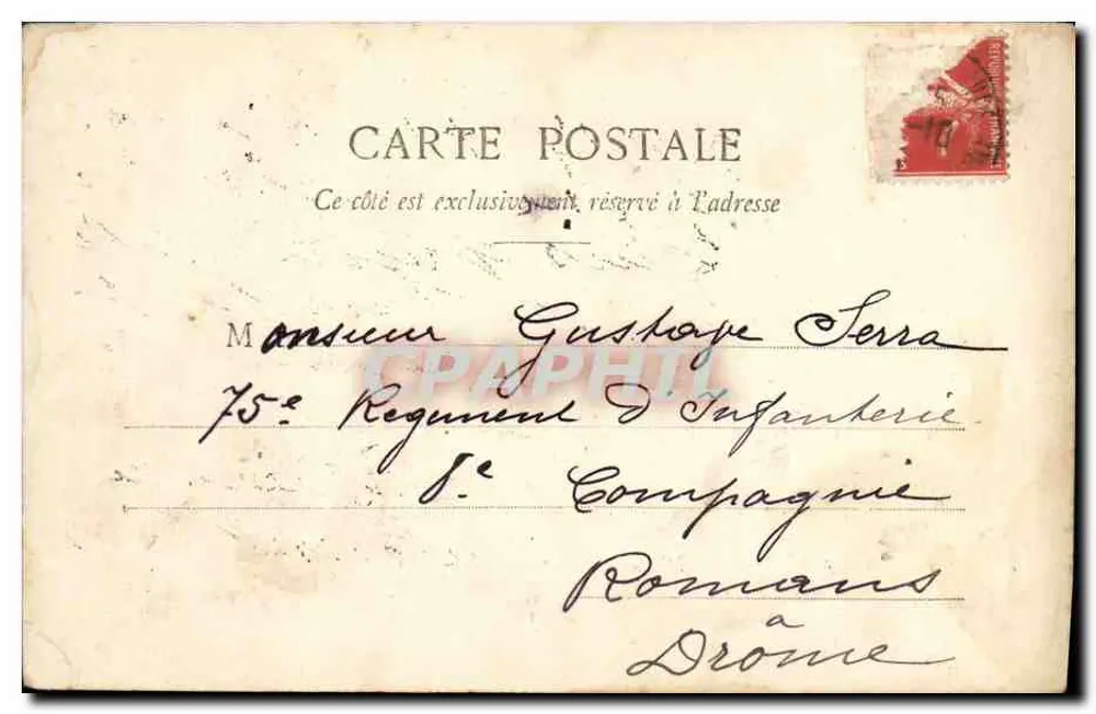 Deux soldats en uniforme — scène de salut — Phototype A. Bereset & Cie, Nancy - Rückseite