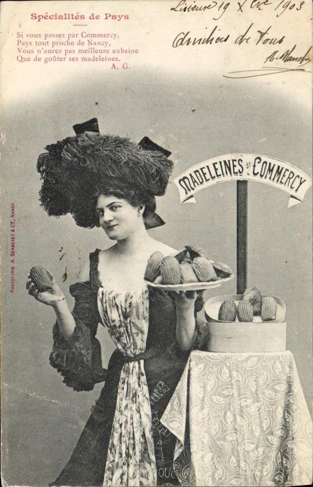 Madeleines de Commercy — Werbung für lokale Spezialitäten — Phototype A. Bergeret & Cie, Nancy - Vorderseite