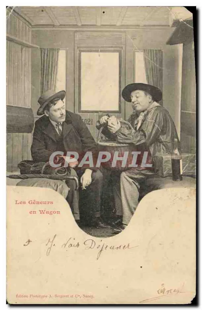 Die Unruhigen im Wagon — Phototypie-Ausgabe A. Bergeret et Cie, Nancy - Vorderseite