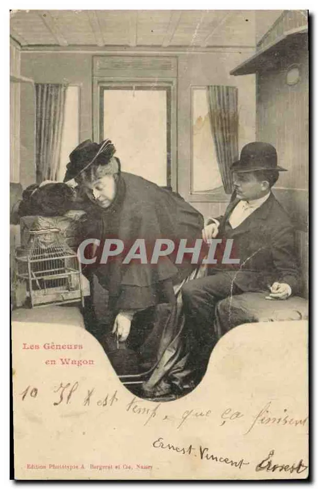 Die Gêneurs im Wagon — Edition Phototype A. Bergeret et Cie, Nuary - Vorderseite